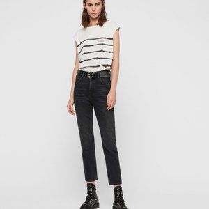 Brooke High-Rise Straight Jeans, Washed Black